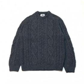 Black Sheep / hand knit Aran Sweater
