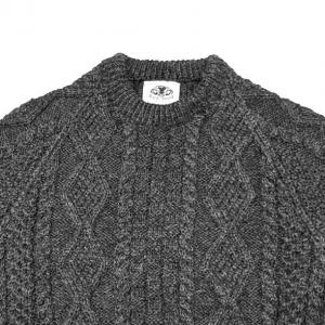 Black Sheep / hand knit Aran Sweater